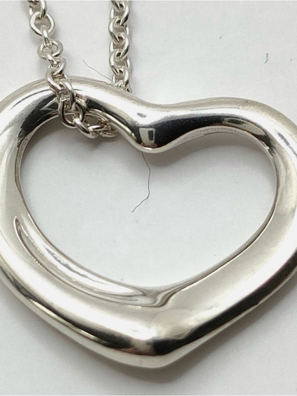 Tiffany & Co. Silver Open Heart Pendant Necklace